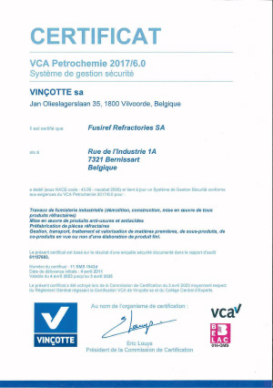 VCA** Version 2017/6.0 Certificate